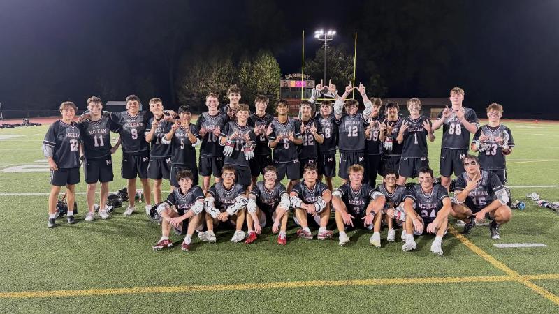 MHS Lacrosse Celebrating Win